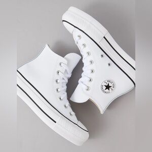 Chuck Taylor All Star EVA Lift Platform Leather High Tops - Kids SZ 13